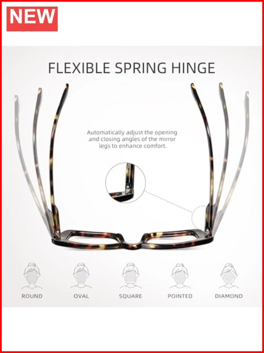 Oversized Square Reading Glasses 3 Pack Blue Light Blocking Spring Hinge Readers